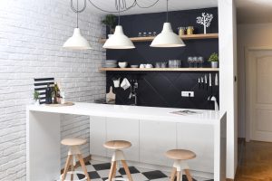 Modern kitchen in a luxurious apartment
